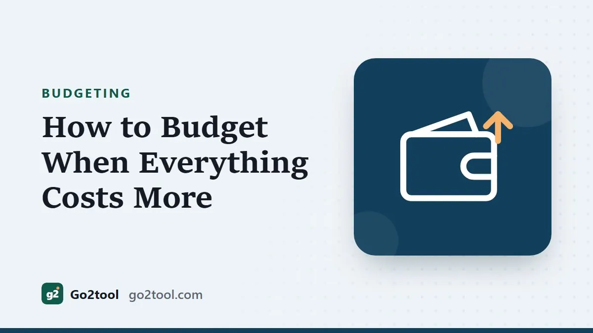 Wallet with a rising arrow icon and the title How to Budget When Everything Costs More