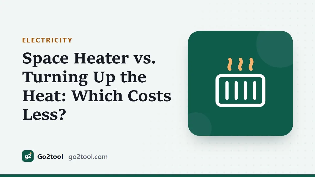 Space heater icon with the title Space Heater vs. Turning Up the Heat: Which Costs Less?